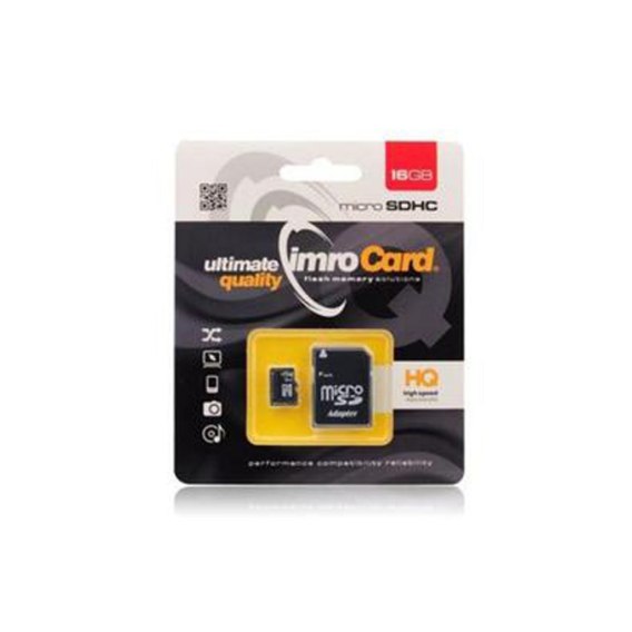 Karta Micro Secure Digital IMRO 16GB CLASS 10 UHS-1 +adapterSD (zapis/odczyt21/82mbs) Promo!