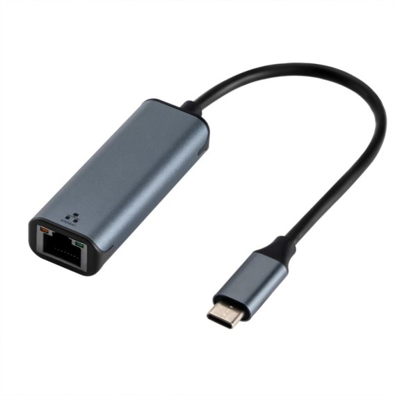 ADAPTER USB-C męski / ETHERNET 10/100/1000Mbps RJ45 (ALU) 15cm ART oem
