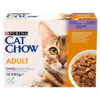 PURINA Cat Chow Jagnięcina, zielona fasolka - mokra karma dla kota - 10x85 g