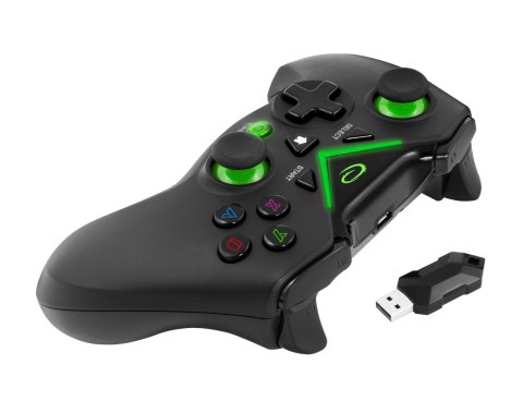 Gamepad bezprzewodowy Esperanza EGG112K (PC, PS3, Xbox One; kolor czarny, kolor zielony) Gamepad bezprzewodowy Esperanza EGG112K (PC, PS3, Xbox One; kolor czarny, kolor zielony)