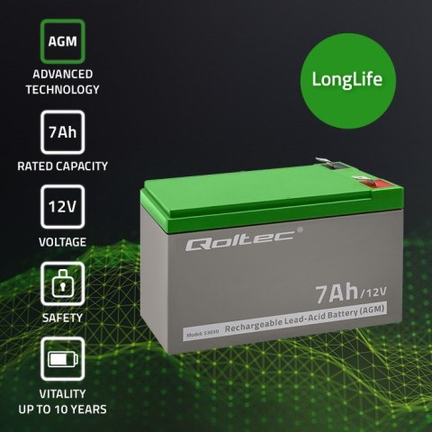 Akumulator żelowy Qoltec 53030 Akumulator żelowy Qoltec 53030