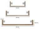 Zestaw 3 x półka wisząca MOBI 3P 80x20xH14 sonoma