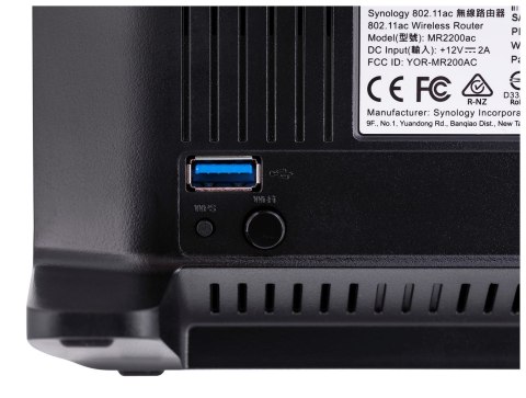 Synology Mesh Router MR2200ac, WiFi 5, IEEE 802.11a/b/g/n/ac Wave 2, 1x 1GbE, 1xUSB 3.2, Three-band router