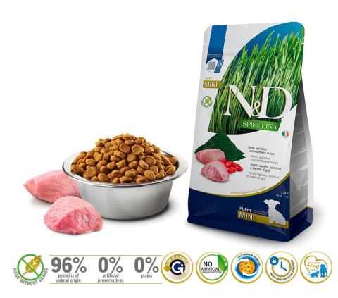 FARMINA N&D Spirulina Lamb Puppy Mini - sucha karma dla psa - 2 kg