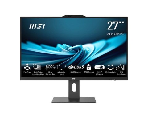 MSI AIO PRO AP272P 1M-845EU Core7-150U 27" IPS LED FHD Non-Touch Anti-Glare 16GB SSD1TB M.2 AX211 WiFi 6E Windows 11 Pro Black MSI AIO PRO AP272P 1M-845EU Core7-150U 27" IPS LED FHD Non-Touch Anti-Glare 16GB SSD1TB M.2 AX211 WiFi 6E Windows 11 Pro Black