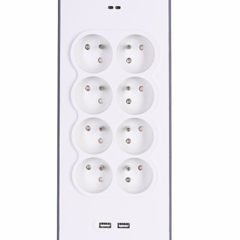 Listwa zasilająca Belkin Power Surge 8-PORT + 2xUSB-A 18W 900J 2m Grey/White Listwa zasilająca Belkin Power Surge 8-PORT + 2xUSB-A 18W 900J 2m Grey/White