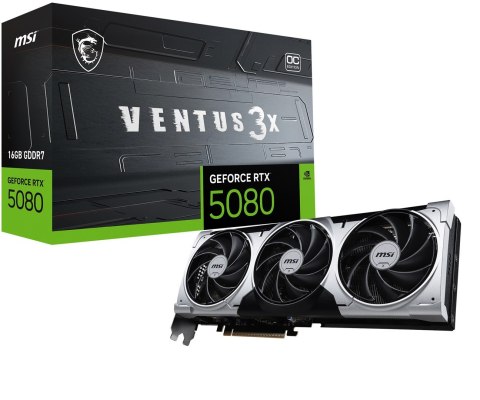 Karta graficzna MSI GeForce RTX 5080 16GB VENTUS 3X OC PLUS GDDR7 Karta graficzna MSI GeForce RTX 5080 16GB VENTUS 3X OC PLUS GDDR7