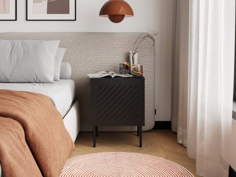 Szafka nocna 2szt SIENA 44,5x40x59 czarny mat
