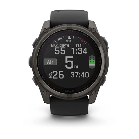 Zegarek Garmin Fenix 8 Solar Sapphire Titanium Carbon Grey DLC Black