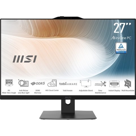 MSI AIO Modern AM272P 1M-1261EU Core 5-120U 27" IPS LED FHD Non-Touch Anti-Glare 16GB SSD512GB M.2 AX211 WiFi 6E Windows 11 Pro 