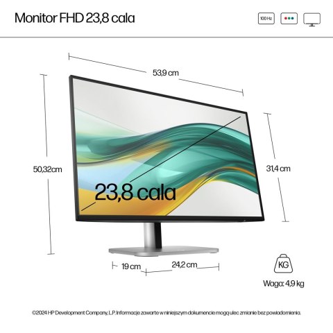 MONITOR HP LED 23,8" S5 Pro 524pf (9D9L6UT)