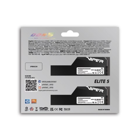 Patriot Viper Elite 5 Ultra DDR5 2x48GB 6000MHz CL28 Black