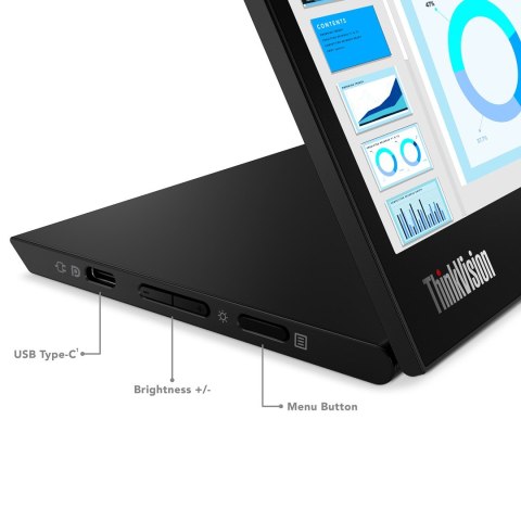 Lenovo ThinkVision M14d 14" QHD IPS 60Hz 300nits AG 2xUSB-C Raven Black (WYPRZEDAŻ)