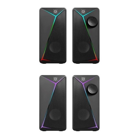 DEFENDER GLOSNIKI PC J5 2.0 6W LED USB CZARNE 65965