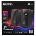 DEFENDER GLOSNIKI PC J5 2.0 6W LED USB CZARNE 65965