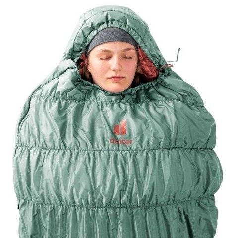 Damski śpiwór syntetyczny Deuter Exosphere +4° SL - Lewy Sage-Redwood