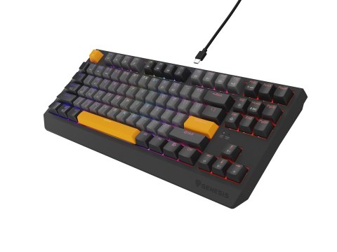 KLAWIATURA DLA GRACZY GENESIS THOR 230 TKL ANCHOR GRAY NEGATIVE US RGB MECHANICZNA OUTEMU RED