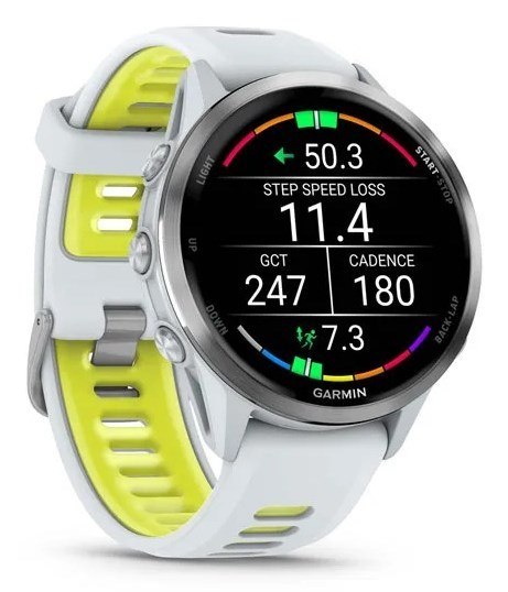 Zegarek sportowy Garmin Forerunner 970 Whitestone/Amp Yellow