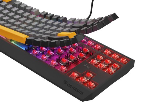 KLAWIATURA DLA GRACZY GENESIS THOR 230 TKL ANCHOR GRAY NEGATIVE US RGB MECHANICZNA OUTEMU RED (WYPRZEDAŻ)