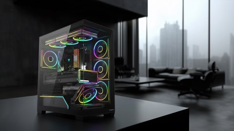 MODECOM OBUDOWA VOLCANO STELLAR PLUS ARGB MIDI 5F BLACK