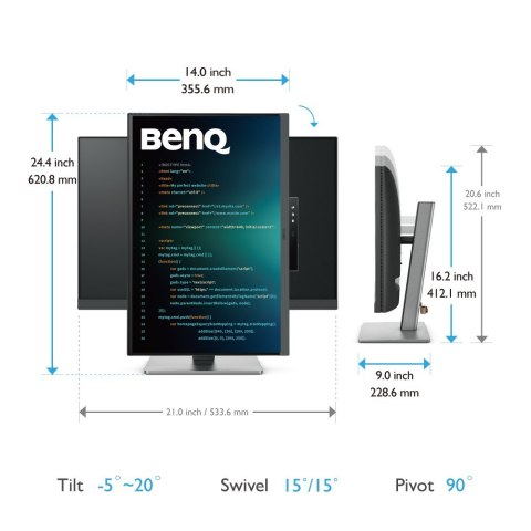 MONITOR BENQ LED 24,1" RD240Q