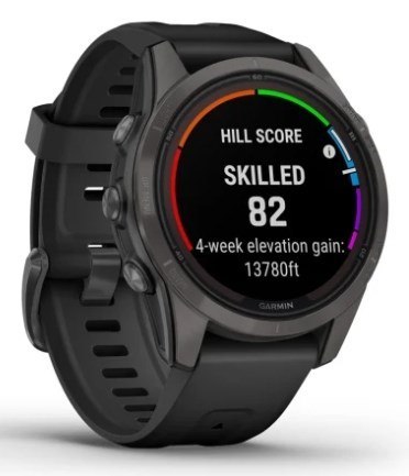 Zegarek Garmin Fenix 7S Pro 42mm Sapphire Solar szary tytanowy DLC z czarnym paskiem