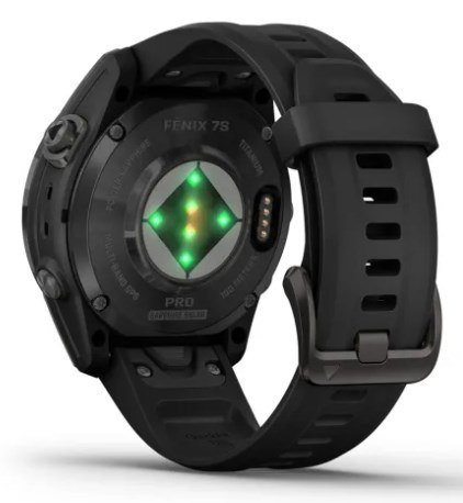 Zegarek Garmin Fenix 7S Pro 42mm Sapphire Solar szary tytanowy DLC z czarnym paskiem