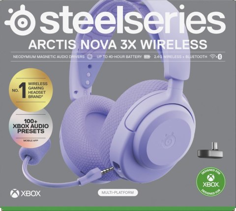 Słuchawki Steelseries Arctis Nova 3X Wireless for Xbox, Levander (WYPRZEDAŻ)