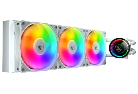 Chłodzenie cieczą COUGAR DISS A LIQUIDO COUGAR 3MPSD360W POSEIDON ELITE ARGB 360 BIAŁY 392x121x27mm SKT 115x-1200-1700-1366-AM5-