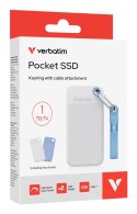 SSD 1TB Verbatim Pocket z dwoma pokrowcami, białym i jasnoniebieskim