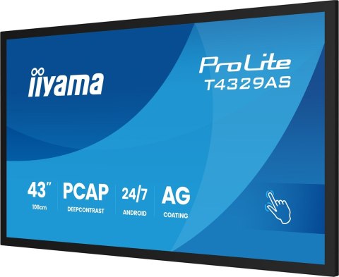 Monitor IIYAMA 108cm (42.5") T4329AS-B1AG 16:9 M-Touch 2xHDMI+UBS-C