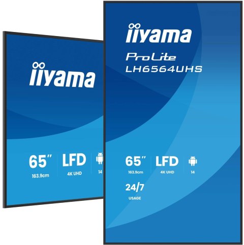 Płaski ekran iiyama LH6564UHS-B1AG 65 IN LCD UHD - 165.1 cm