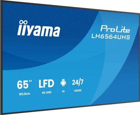 Płaski ekran iiyama LH6564UHS-B1AG 65 IN LCD UHD - 165.1 cm