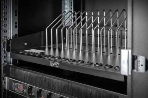 Półka 19" 4,5U 340mm wysuwana na tablety, laptopy,smartfony, RAL 9005