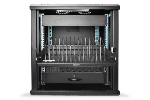 Półka 19" 4,5U 340mm wysuwana na tablety, laptopy,smartfony, RAL 9005