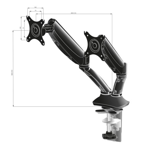 Uchwyt biurkowy Iiyama DS3002C-B1 - desk mount (adjustable arm)