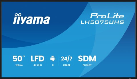 Panel Iiyama 50" 3840x2160 UHD VA Haze 25% 500cd/m2