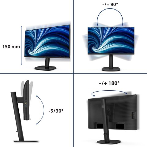 Monitor Philips 60.5cm (23.8") 24B2N3200J 16:09 HDMI+DP+USB VGA