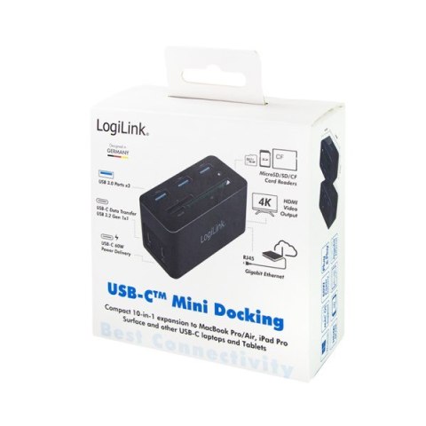 Logilink Stacja dokująca USB 3.2 (G1) HDMI, 10-portowa, PD4