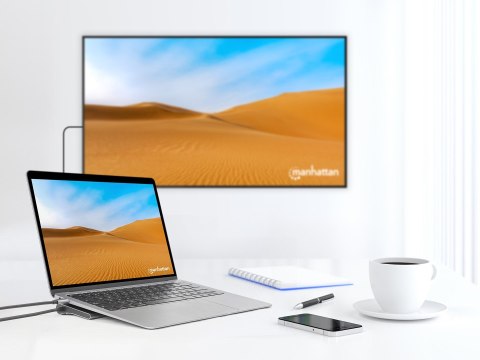 MANHATTAN Stacja dokująca 12-w-1 4K 1xHDMI 2xDP 3xUSB-A