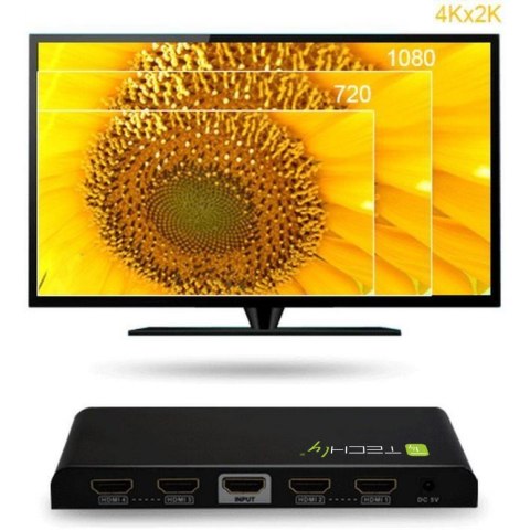 Rozgałęziacz telewizyjny Techly IDATA HDMI-4K4 4x HDMI