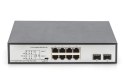 Digitus Przełącznik sieciowy niezarządzalny desktop 8x RJ45 Gb/s (w tym 6xPoE)+ 2x SFP, PoE++ max budżet 180W