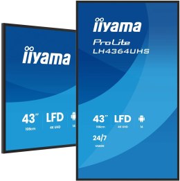Płaski ekran iiyama LH4364UHS-B1AG 43 cale LCD UHD - 109,2 cm