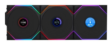 Wentylator Lian Li UNI FAN TL Wireless LCD Lüfter ARGB PWM Reverse Blade 120mm czarny