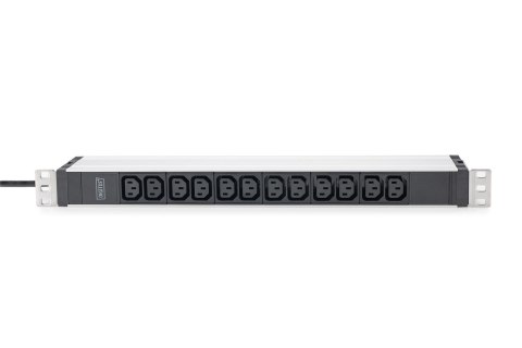 Listwa zasilająca PDU 19" Rack, 12x gniazdo C13 16A/230 V, 2.0m, 1x wtyk unischuko, 16A, aluminiowa