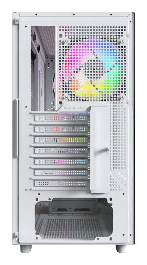 Drewniana obudowa PC Montech XR, Midi-Tower, ATX, ARGB, Szkło hartowane - biała