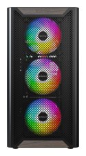 Drewniana obudowa PC Montech XR, Midi-Tower, ATX, ARGB, szkło hartowane