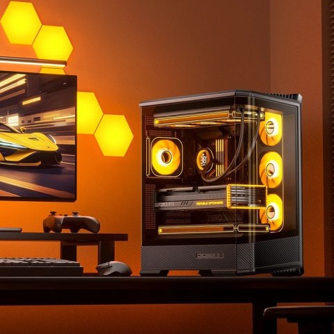 Obudowa PC Jonsbo D400, Midi Tower, ATX, Szkło Hartowane