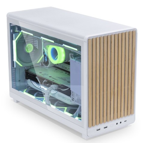 Obudowa PC Lian Li DAN A3-mATX Wood Edition, Szkło hartowane, Micro-ATX - Buk, biała