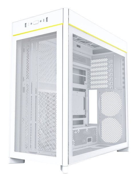 Obudowa PC Montech HS01, Midi-Tower, ATX, aRGB, Szkło Hartowane - biała